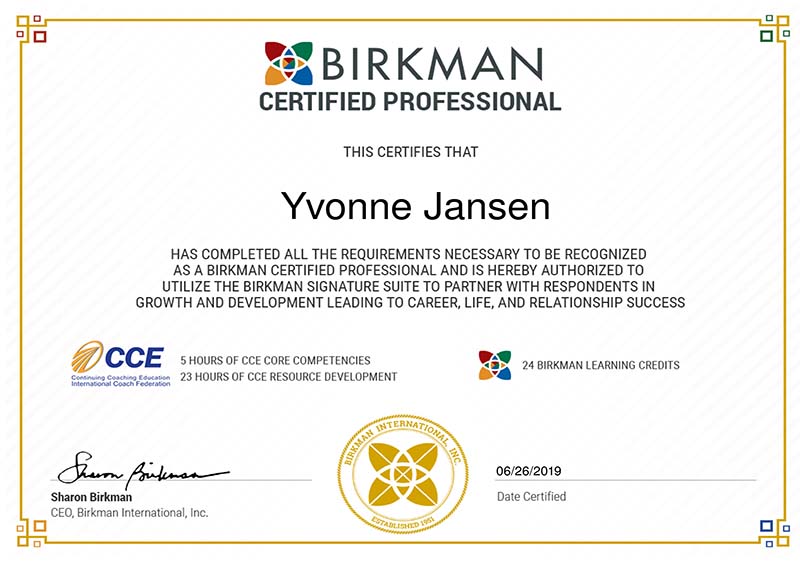 Certified professional Birkman methode certified professional birkman methode